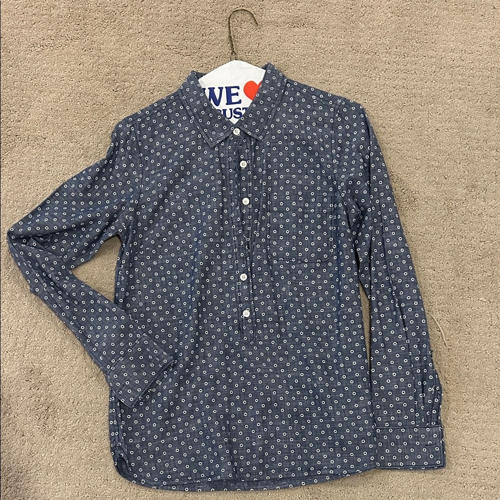 JCrew Patterned Chambray Shirt